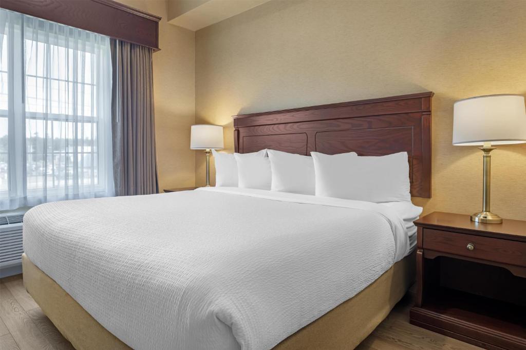 a bedroom with a large bed and a window at Best Western Plus Fredericton Hotel & Suites in Fredericton