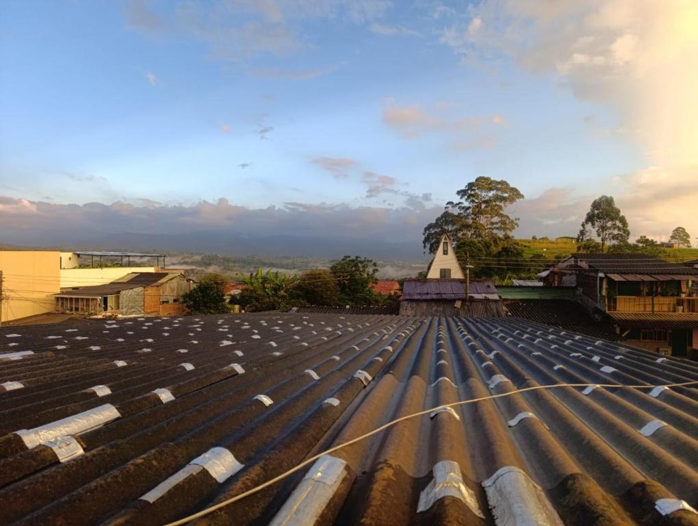 a view of the roof of a building at Colonial Hostal Filandia in El Pueblo