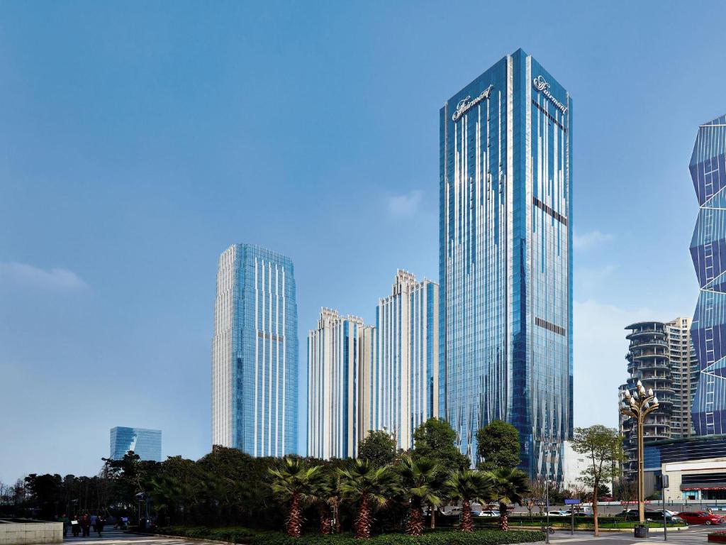 a group of tall buildings in a city at Fairmont Chengdu in Chengdu