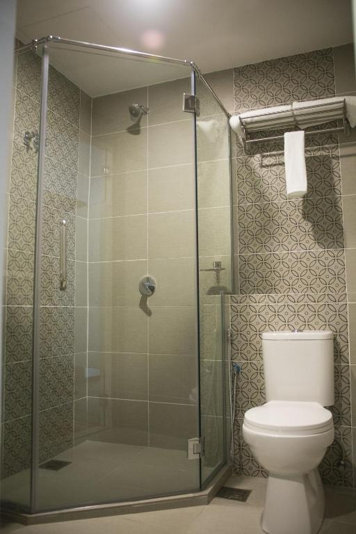 Koupelna v ubytování Qlassic Hotel