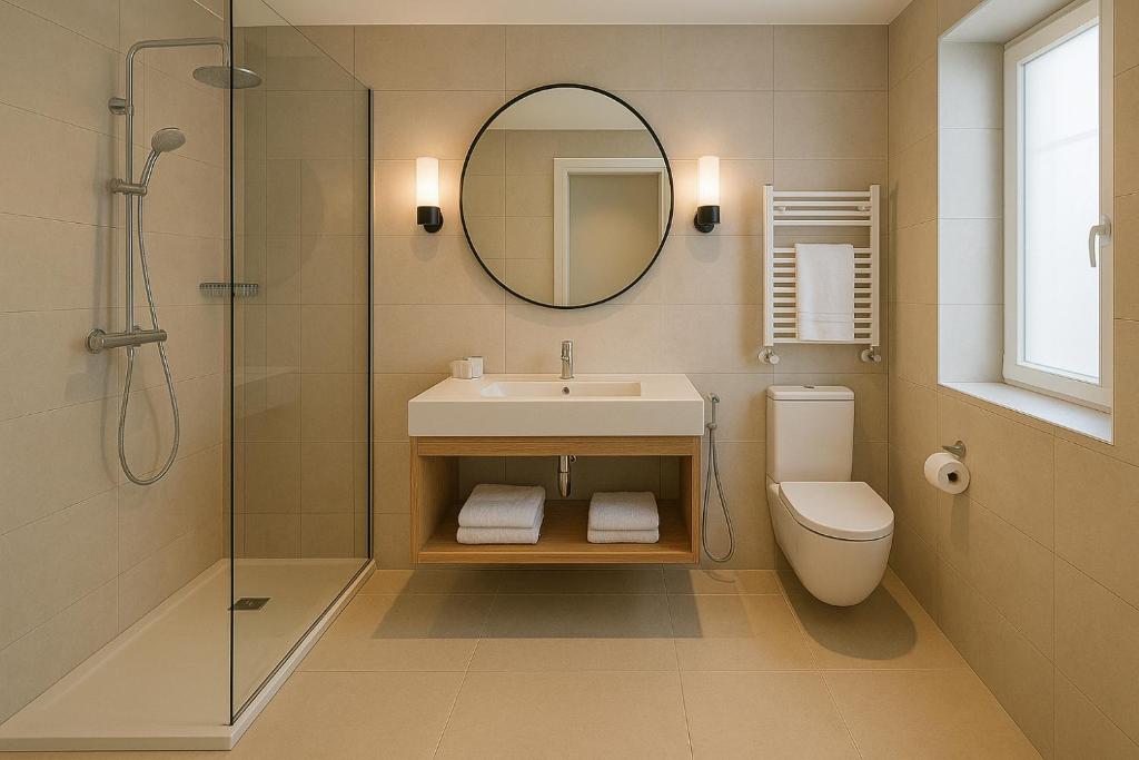 Ένα μπάνιο στο Docara Urban Stay