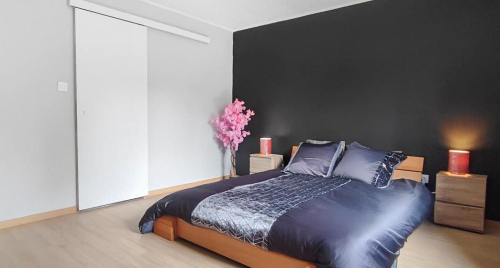 Postel nebo postele na pokoji v ubytování Maison plein pied rénovée Béthune proche gare capacité 4 personnes