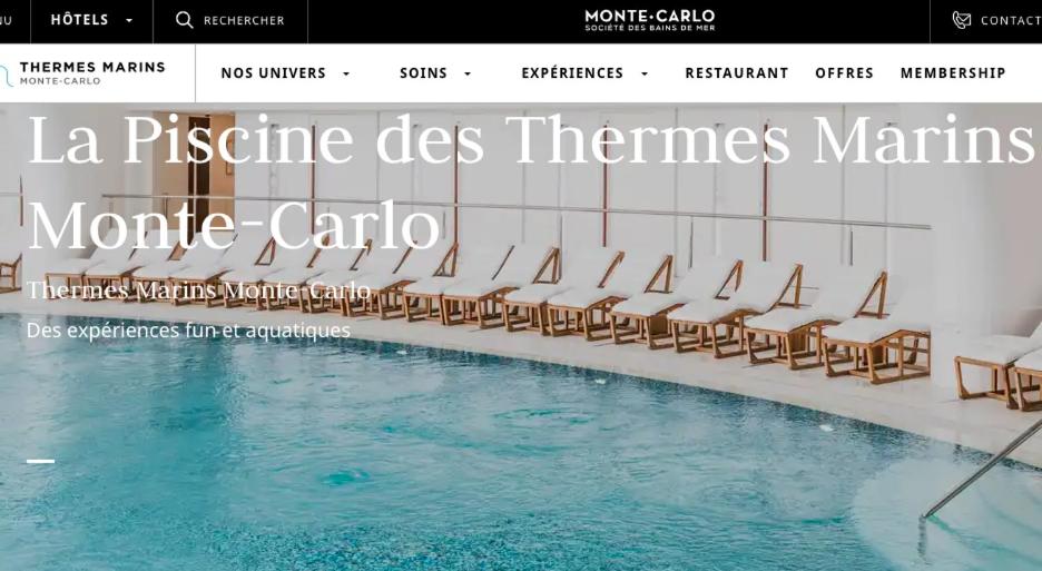 a website for a hotel with a swimming pool at Monaco Monte-Carlo Formula One in Monte Carlo