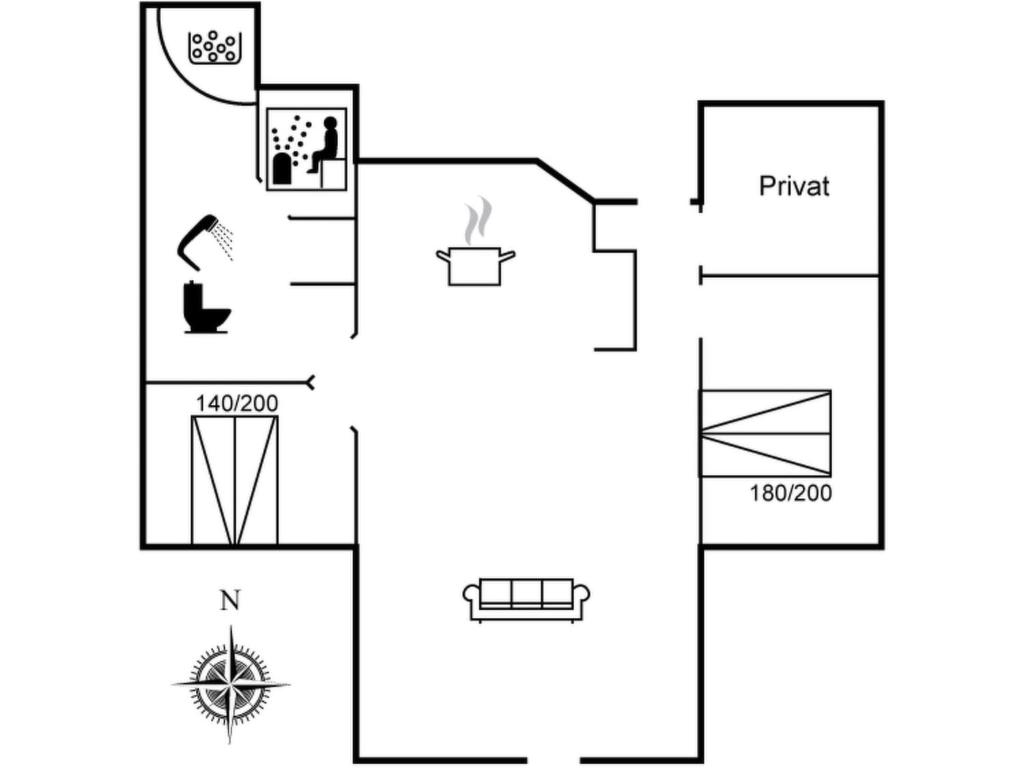 a schematic diagram of the experimental facility at Holiday Home Josef - 950m from the sea by Interhome in Fanø