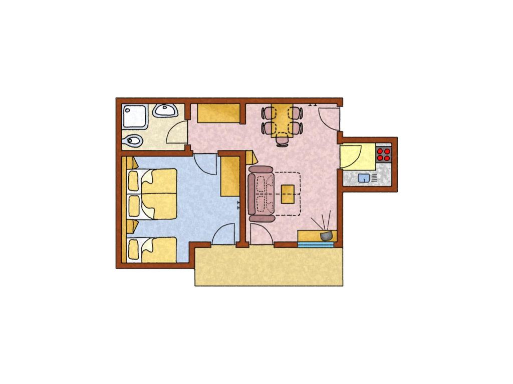 Půdorys ubytování Appartements Erika