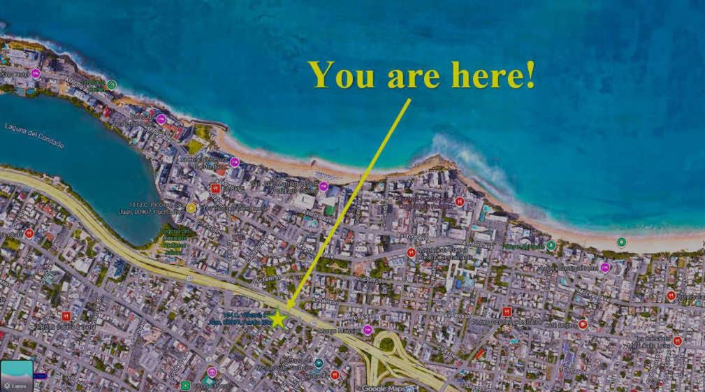 a map of a city with the words you are here at Pr Rentals Expectacular Location in San Juan