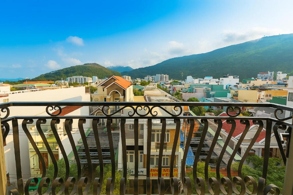 a view of a city from a balcony at Hồng Gấm Hotel in Quy Nhon