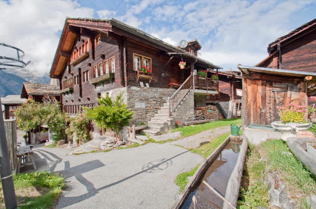 an old house in a village in the mountains at Furggen, Chalet Museum in Grächen