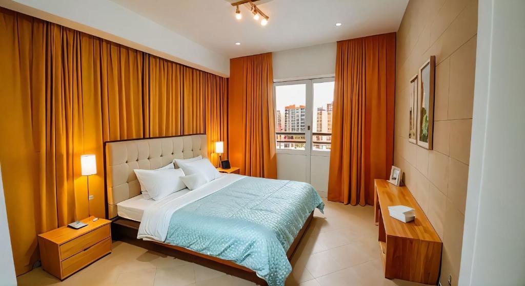 Ένα ή περισσότερα κρεβάτια σε δωμάτιο στο Experience Comfort in a Modern Apartment