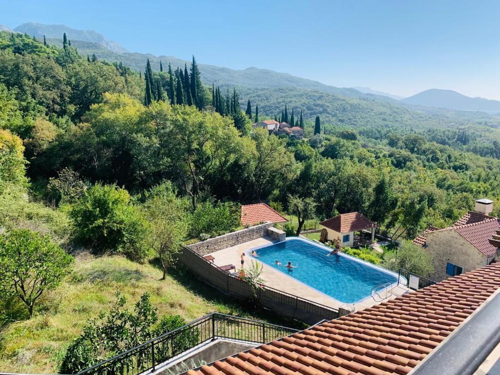 an image of a swimming pool in a villa at Iris Lucici Aparts in Herceg-Novi
