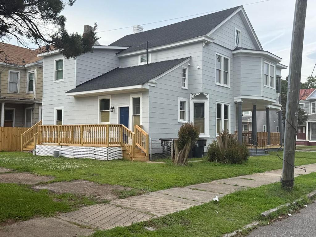 Bygningen som feriehuset ligger i