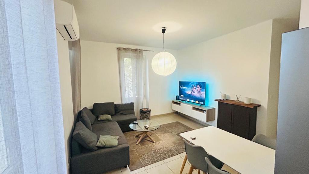 TV a/nebo společenská místnost v ubytování Chambre d hotes Marseille Prado