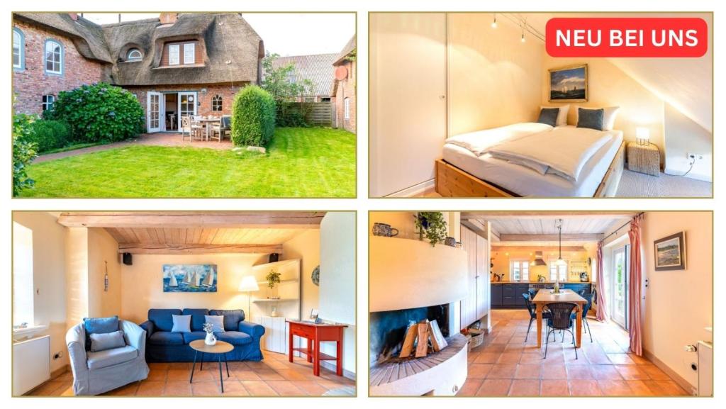 a collage of four pictures of a house at In Vorbereitung in Oldsum