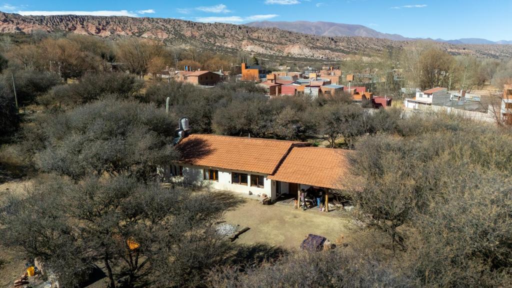 an aerial view of a house in a village at Mestiza Posada in Humahuaca