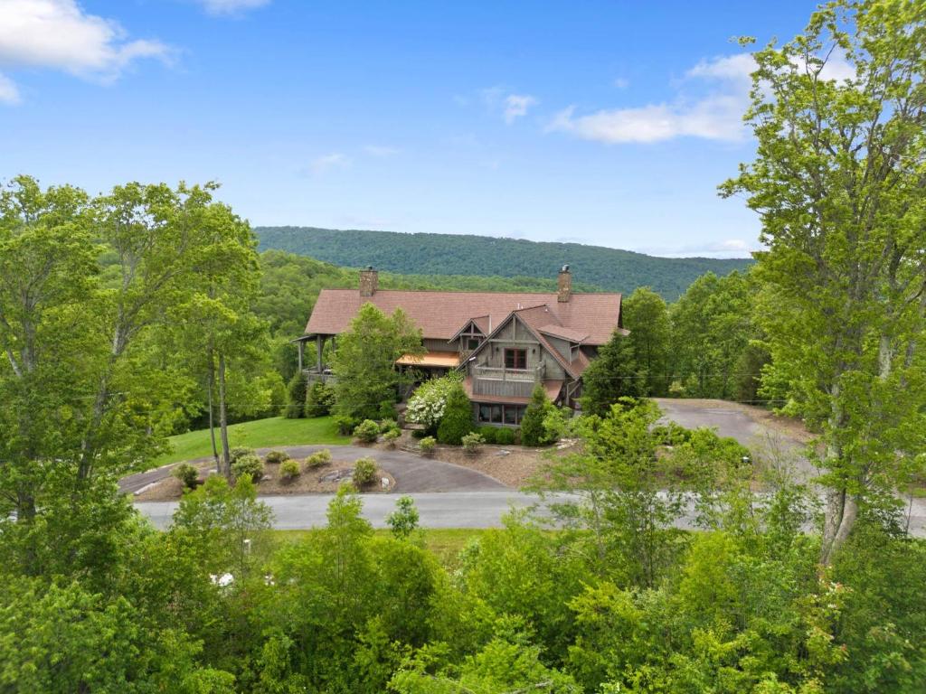 an aerial view of a house in the woods at Overlook at Wilderness Trail in Newland