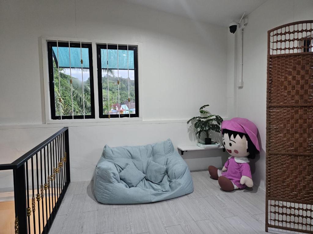 Posezení v ubytování Blue House Betong