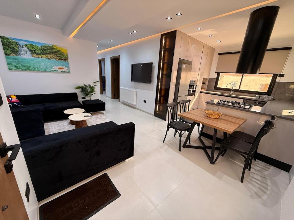 Kuchyň nebo kuchyňský kout v ubytování Modern S3 in Nabeul