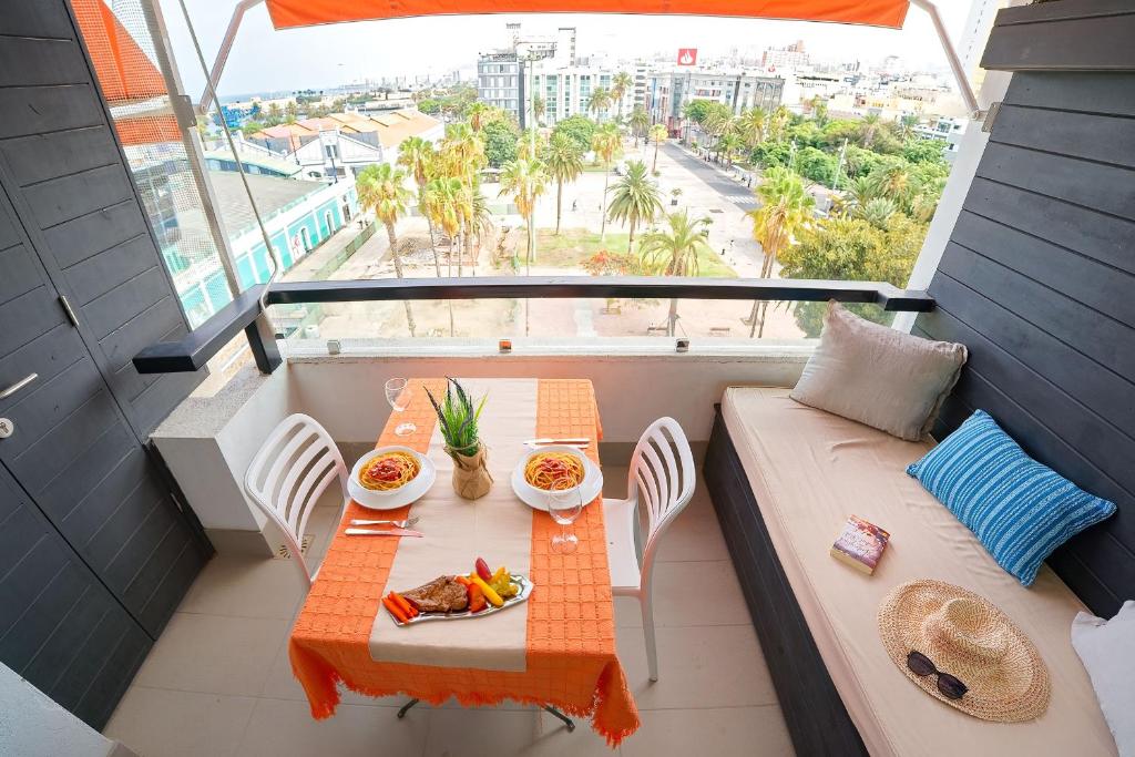 Μπαλκόνι ή βεράντα στο Estudio con terraza vista mar II