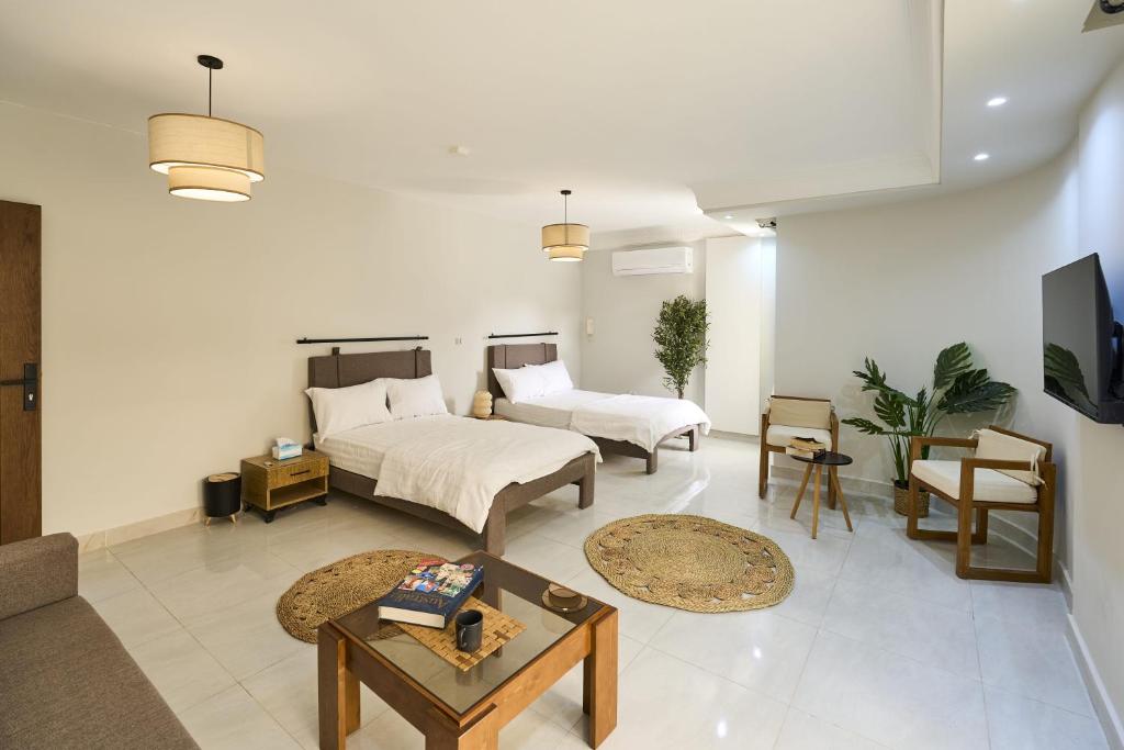 Μια τηλεόραση ή/και κέντρο ψυχαγωγίας στο New Cairo cozy Apartment