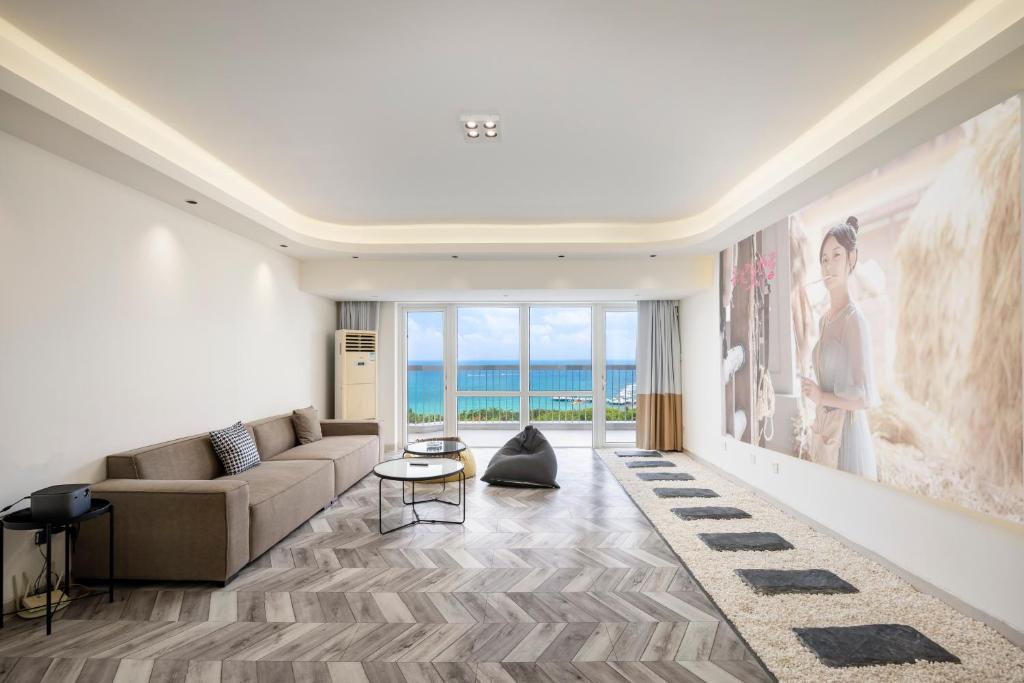 O zonă de relaxare la Sanya Sun Seaview Apartment