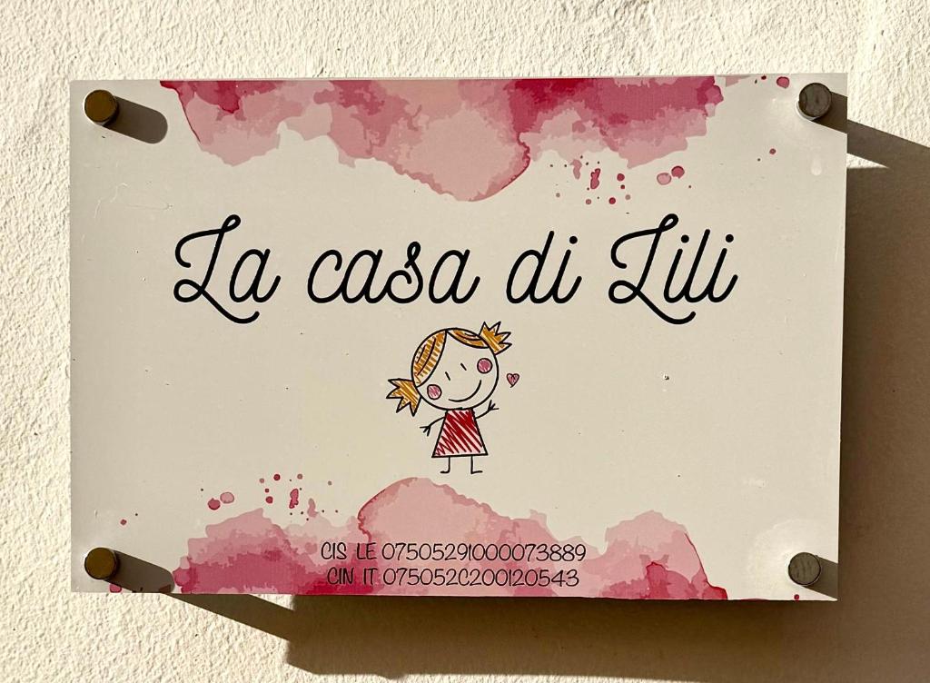 Certifikát, hodnocení, plakát nebo jiný dokument vystavený v ubytování La Casa di Lili