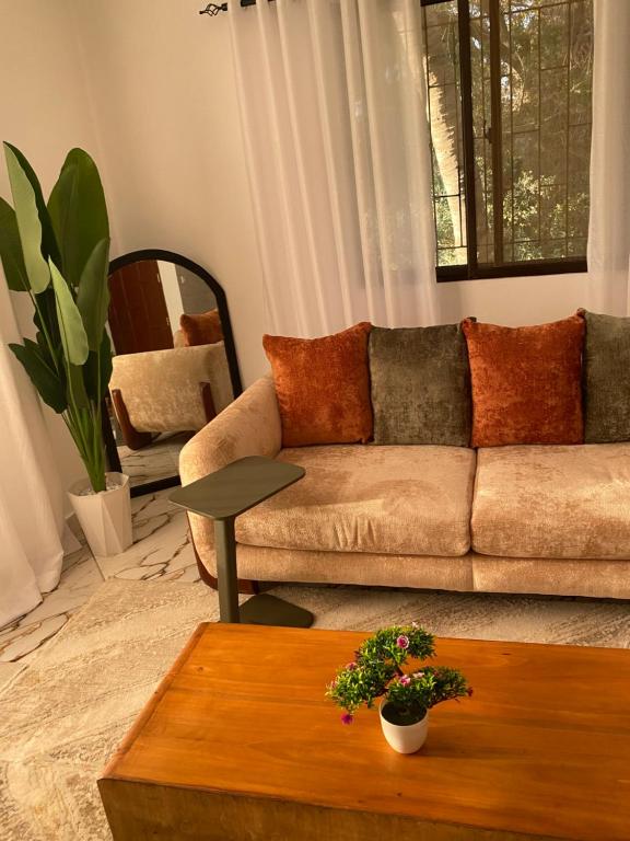 Een zitgedeelte bij Casa Bellah Sunset