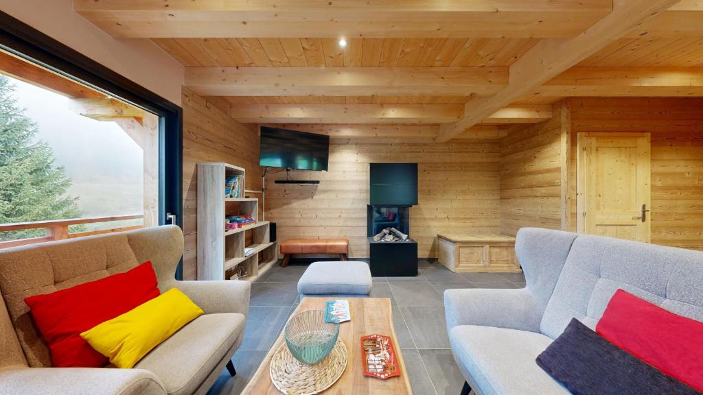 Χώρος καθιστικού στο Chalet La Frenaie FRN NATURE & MODERN 10 Pers