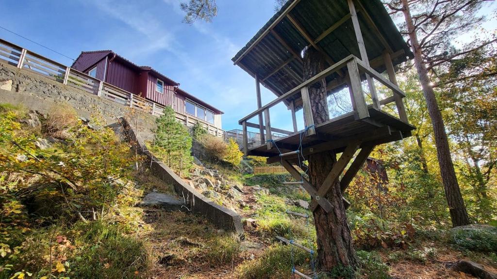 Zahrada ubytování Kristiansand Apartment with Forrest View