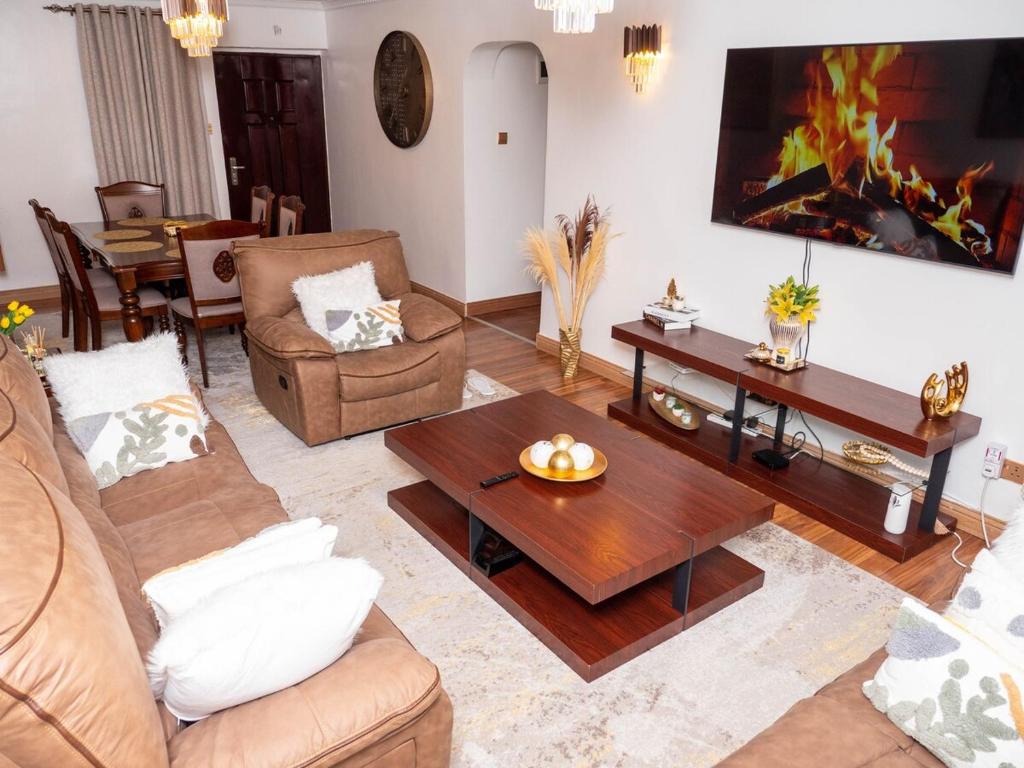 Posezení v ubytování Hazel's Condo-Deluxe Master