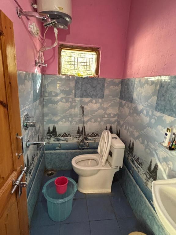 een badkamer met toilet en wastafel bij Ghumakkad Homestay in Harsil