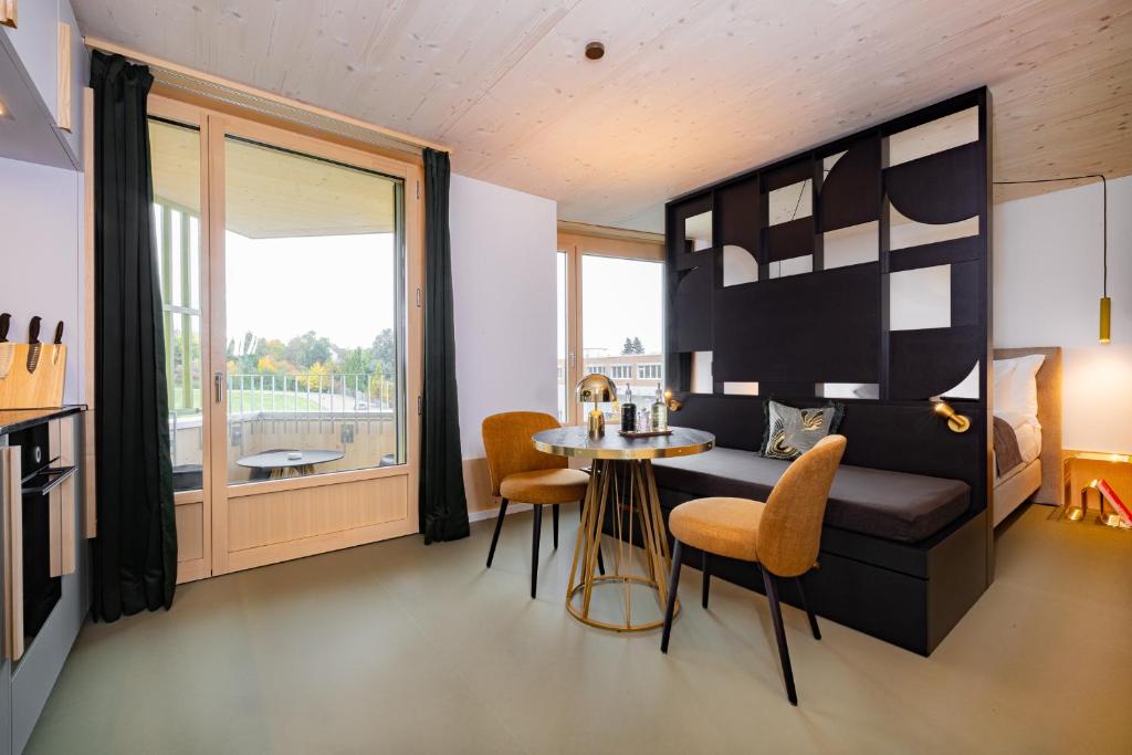 Posezení v ubytování VISIMO Apartments Zurich Airport