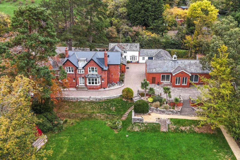 an aerial view of a house with a yard at The Croft in Vowchurch