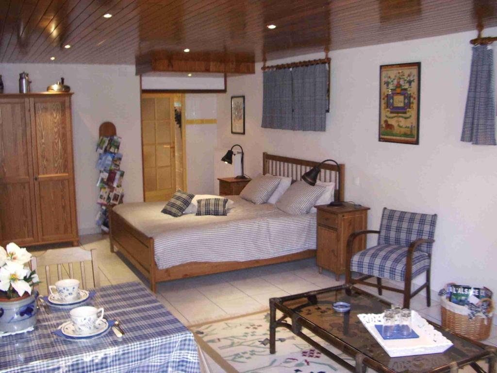 Postel nebo postele na pokoji v ubytování Chambre d'hôtes Au Canal