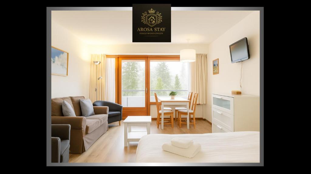 Posezení v ubytování Rehwiesa Studio C04 by Arosa Stay