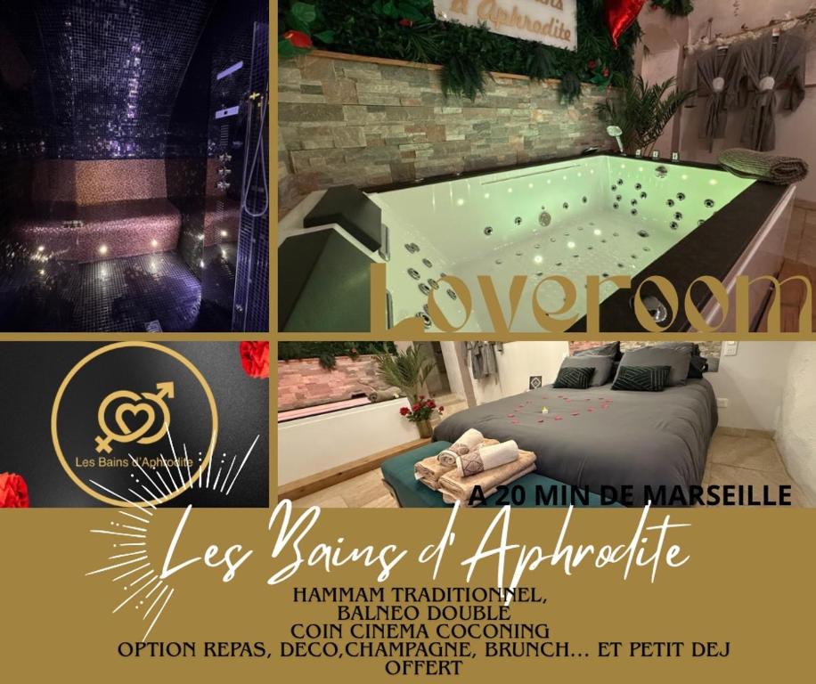 オリオールにあるÉvasion duo, Suite Atypique privative, Hammam & Balnéoの浴槽付きの部屋の写真集