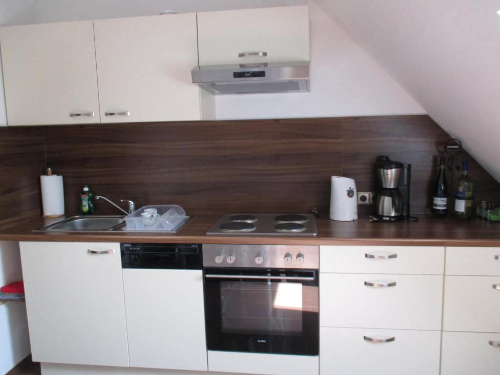 Kuchyň nebo kuchyňský kout v ubytování Apartments in Behringersmühle