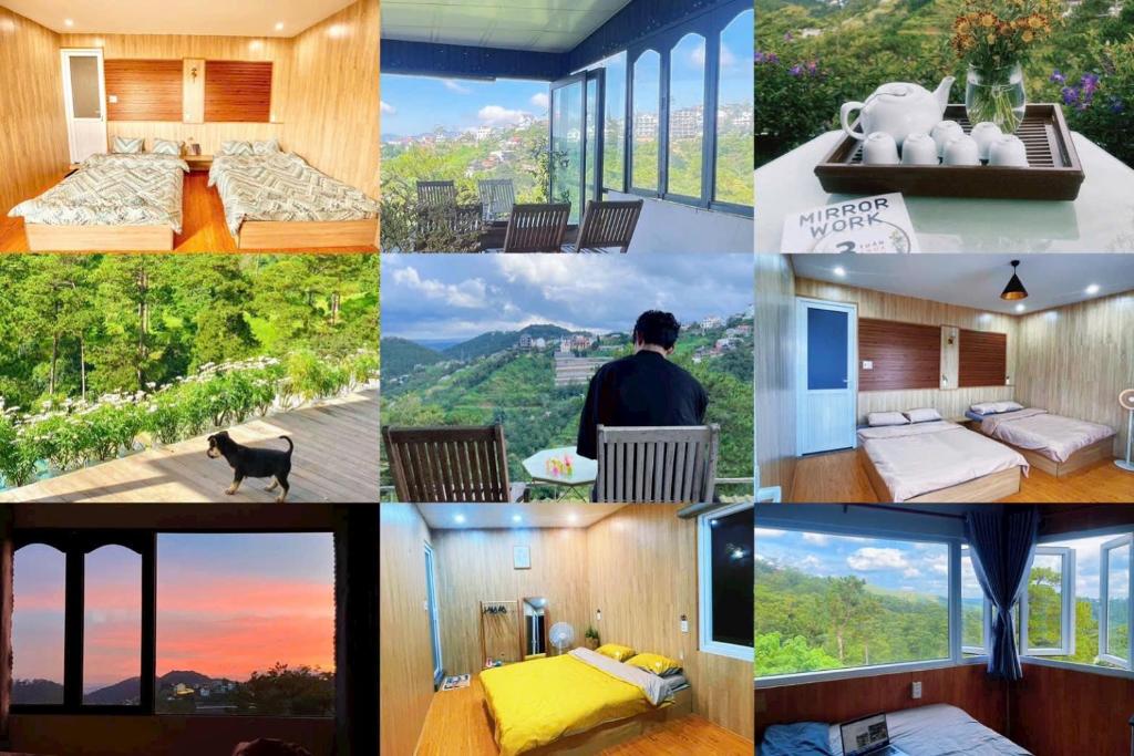un insieme di foto di una camera con vista di Sill Dalat Homestay a Ấp Ða Lợi