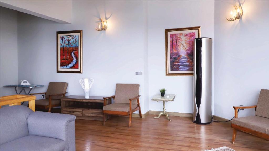 Posezení v ubytování Blue Pine Mountain Homes