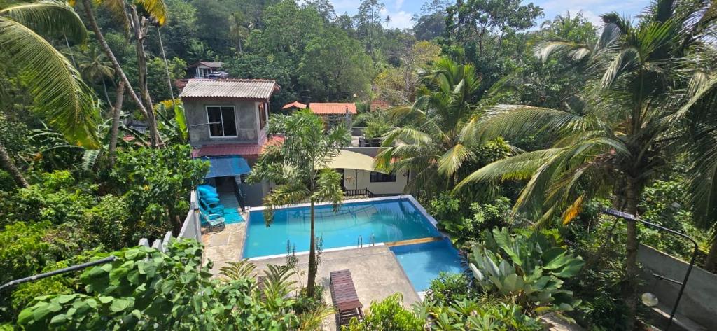 an aerial view of a villa with a swimming pool at Sinali Villa in Habaraduwa