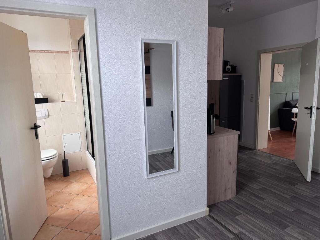 Koupelna v ubytování Moderne Wohnung Bitterfeld