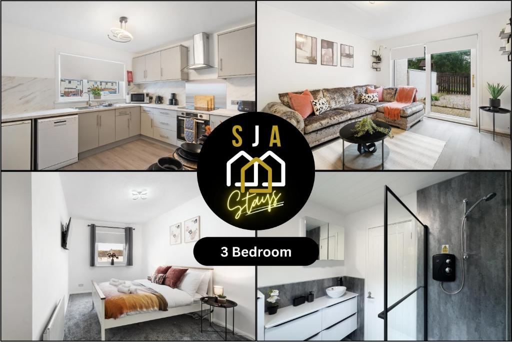 Nhà bếp/bếp nhỏ tại Aalesund Residence - SJA Stays - 3 Bed House