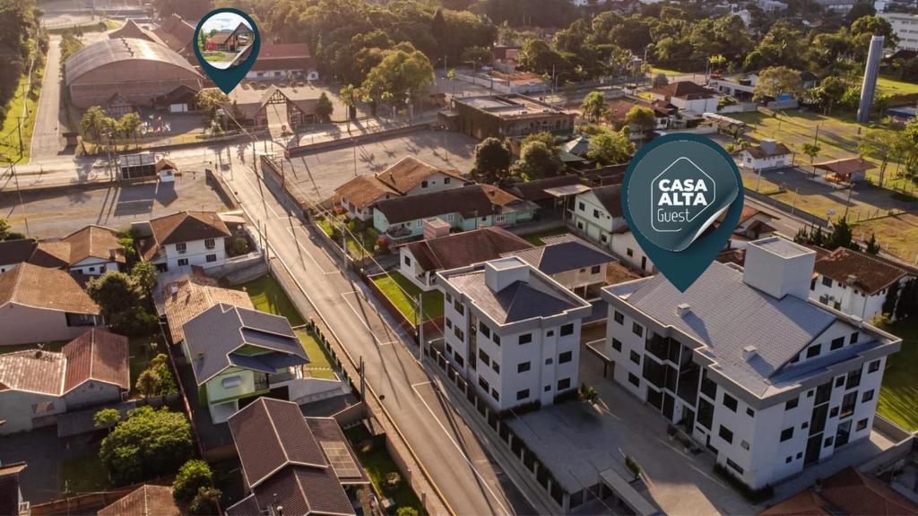 an image of a city with a sign for cason alley at Apartment 403 withoeft in Pomerode