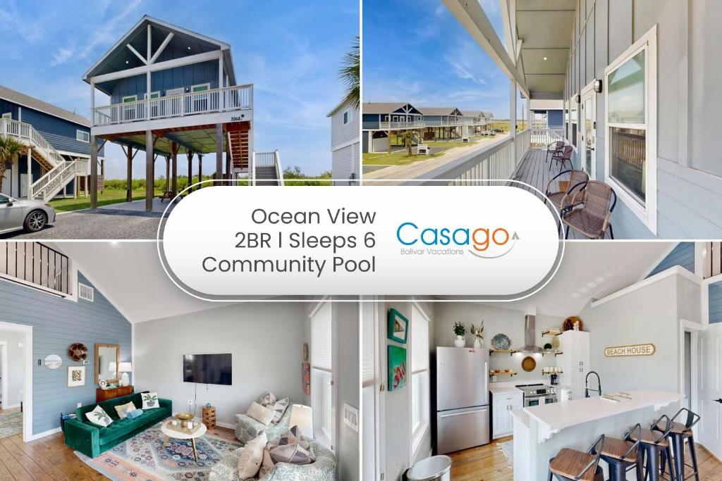 a collage of photos of a house at Modern Steps to Beach Shared Pool & Playground in Caplen