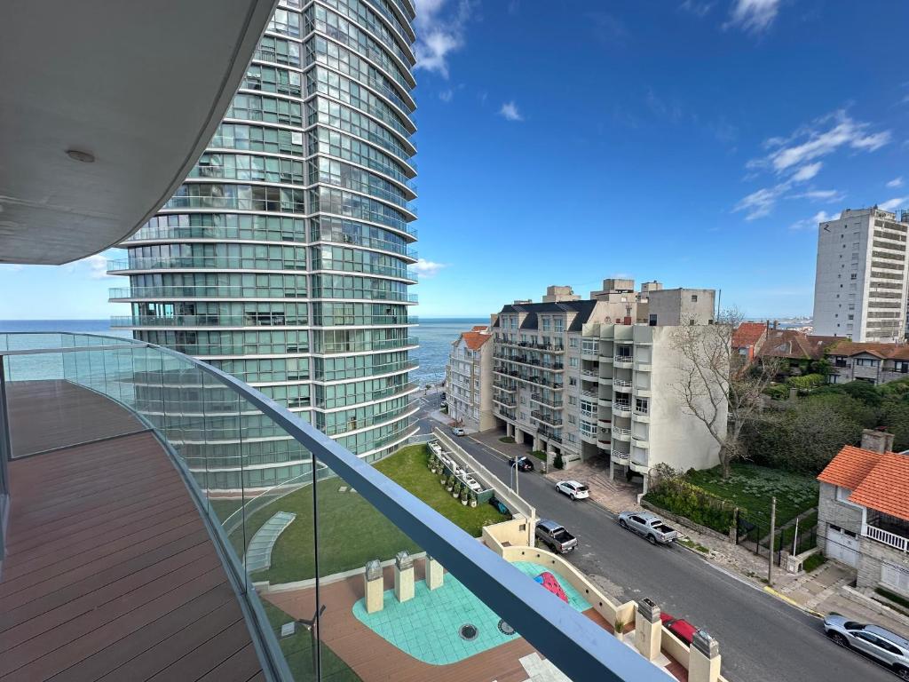 a view from the balcony of a large building at Clara Suite in Mar del Plata