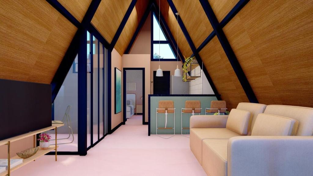 Khu vực ghế ngồi tại Chalé Conto do Rosa, the hinterland 50 minutes from BH