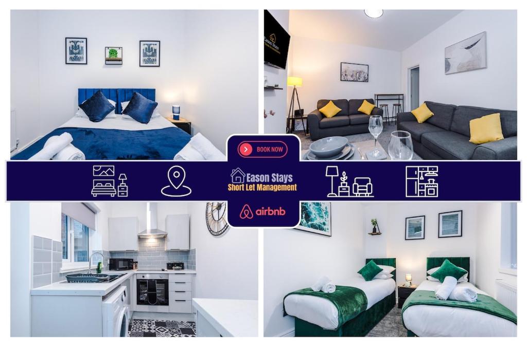 Dapur atau dapur kecil di Four BR House By Eason Stays Short Lets & Serviced Accommodation Atherton With Free Parking