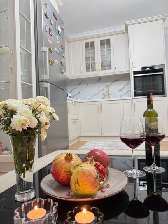 Kuchyň nebo kuchyňský kout v ubytování Pogradec Luxe Apartment