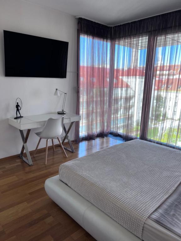 Ένα ή περισσότερα κρεβάτια σε δωμάτιο στο Room Korunní dvur