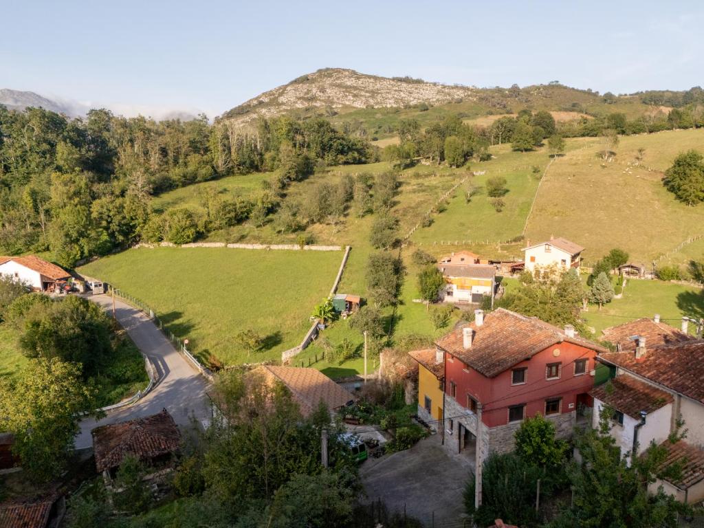 an aerial view of a small village on a hill at El Rincon de Onís in Bobia de Abajo