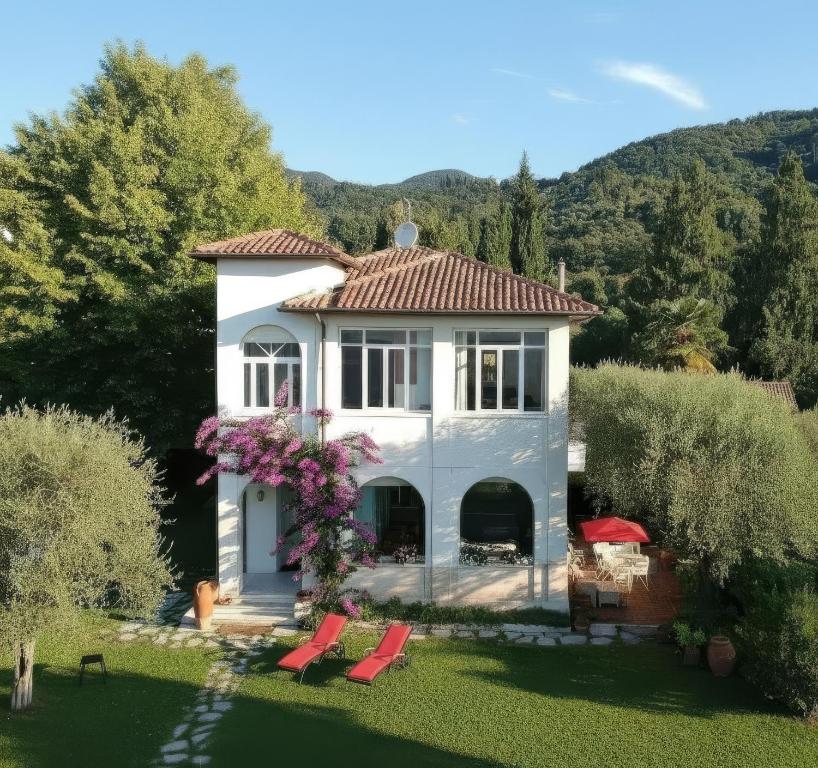 a villa with a view of the garden at Villa Serendipità in Gardone Riviera